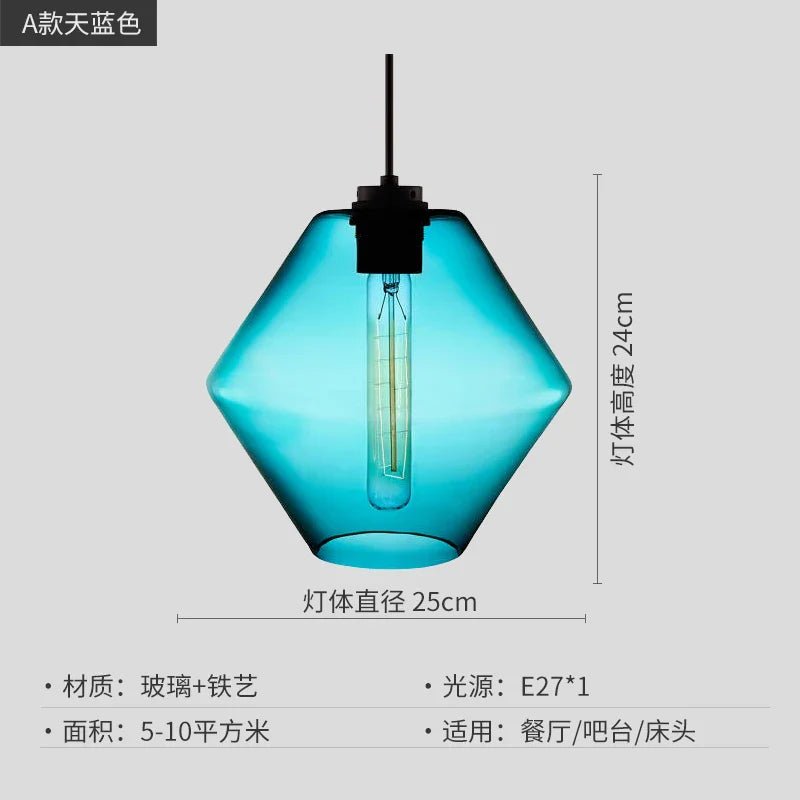 Afralia™ Geometric Glass Pendant Light Collection: Modern Crystalline Pendant Series