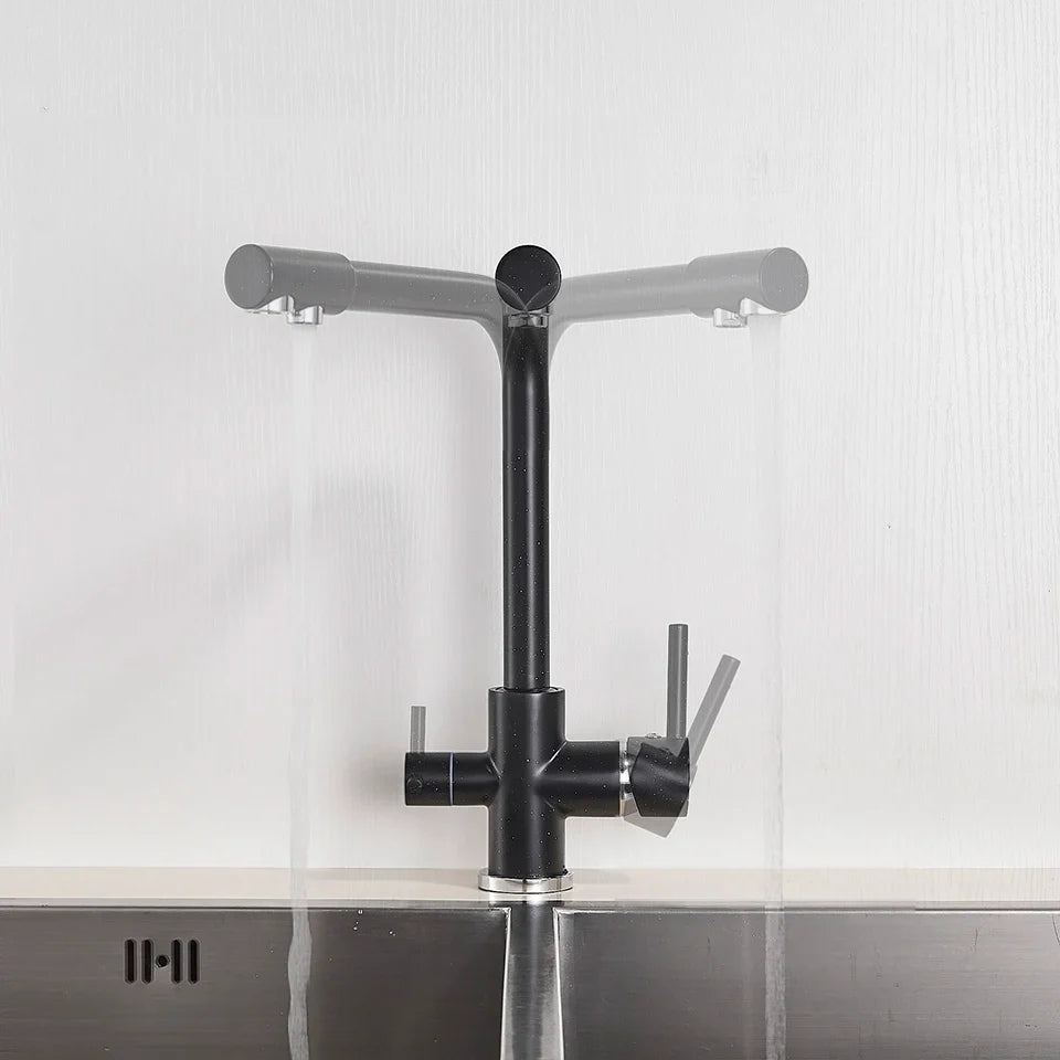 Afralia™ Black Kitchen Faucet with Rotatable Water Purification Feature
