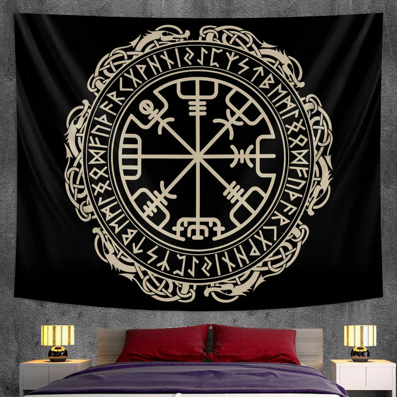 Afralia™ Viking Energy Meditation Tapestry: Spiritual Home Decor for Hippie Bohemian Vibes