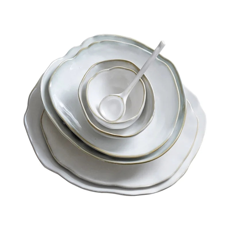 Afralia™ Ceramic Irregular Soup Bowl - Eco-Friendly Porcelain Breakfast Noodle Bowl