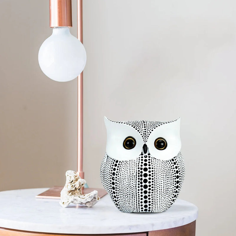 Afralia™ Owl Resin Figurine Ornament for Home Office Decor