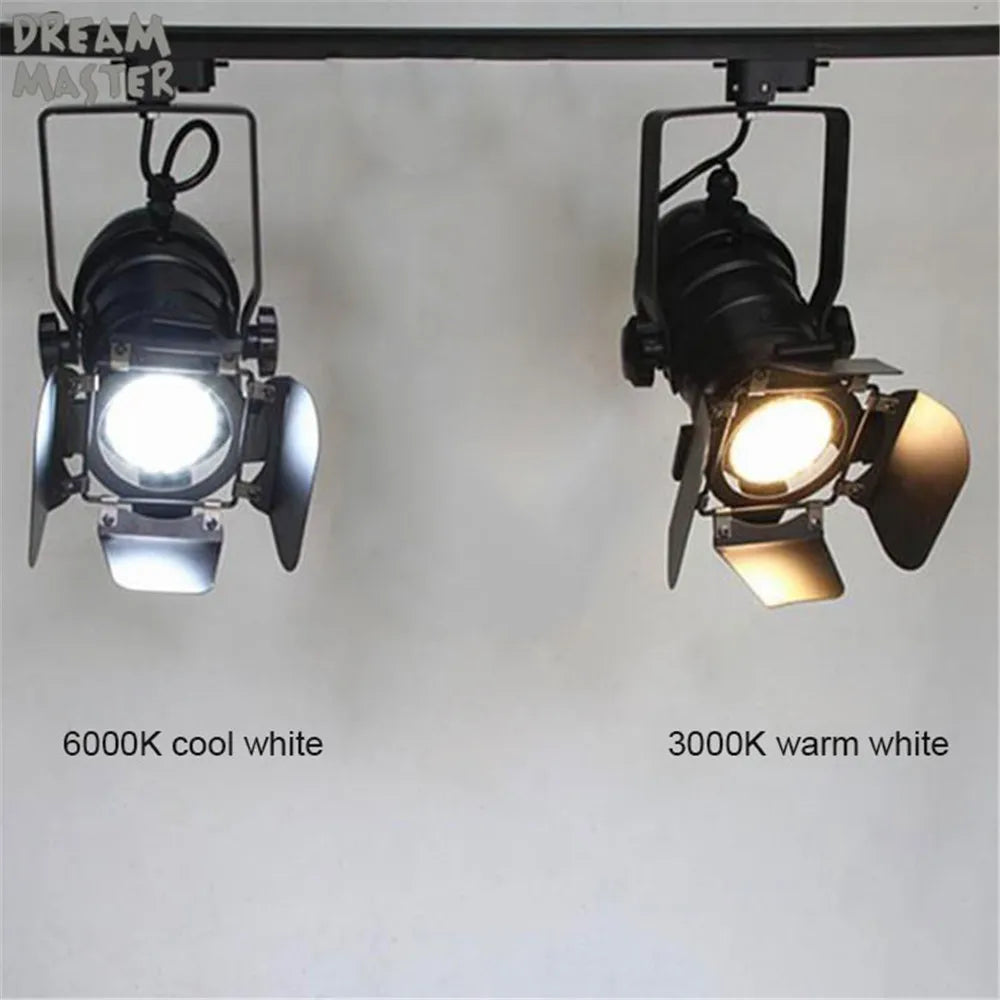 Afralia™ Vintage Industrial LED Track Lighting - Dimmable, Adjustable Rail Lamp for Art Displays