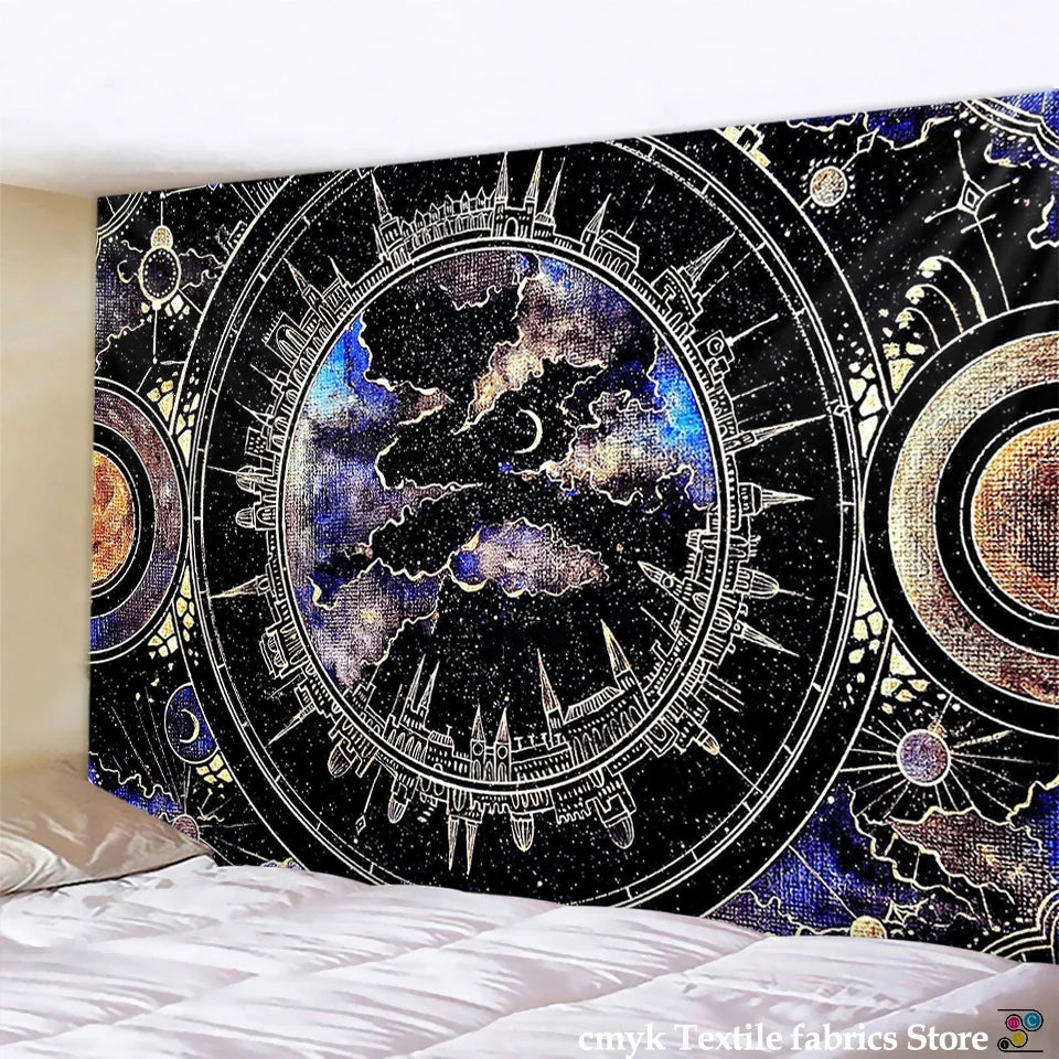 Afralia™ Psychedelic Galaxy Tapestry for Hippie Home Decor and Yoga - Science Fiction Pattern