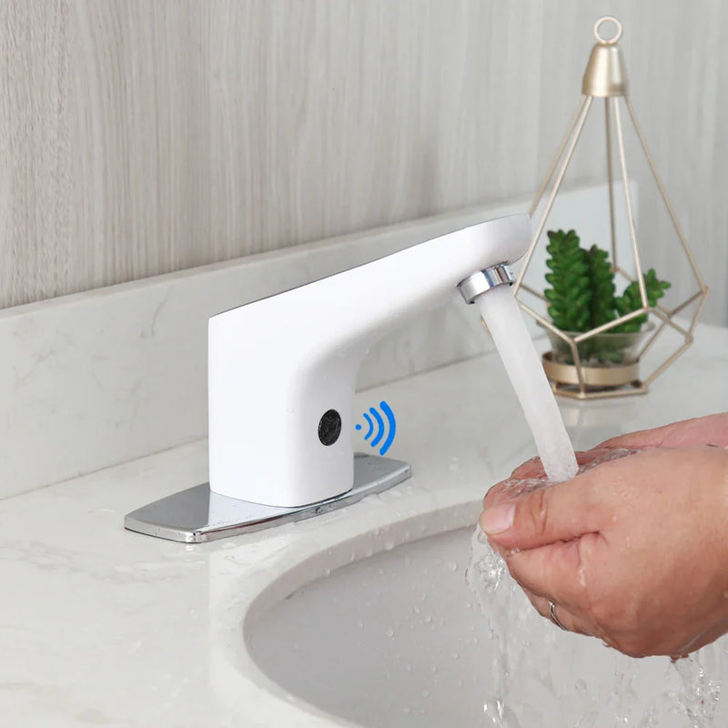 Afralia™ Automatic Sensor Bathroom Faucet, Solid Brass, Water Saving, Touch-Free Electric Tap