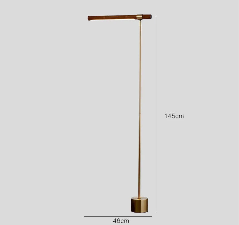Afralia™ Linear Wood LED Floor Lamp | Modern Minimalist Designer Vertical Loft Floor Light