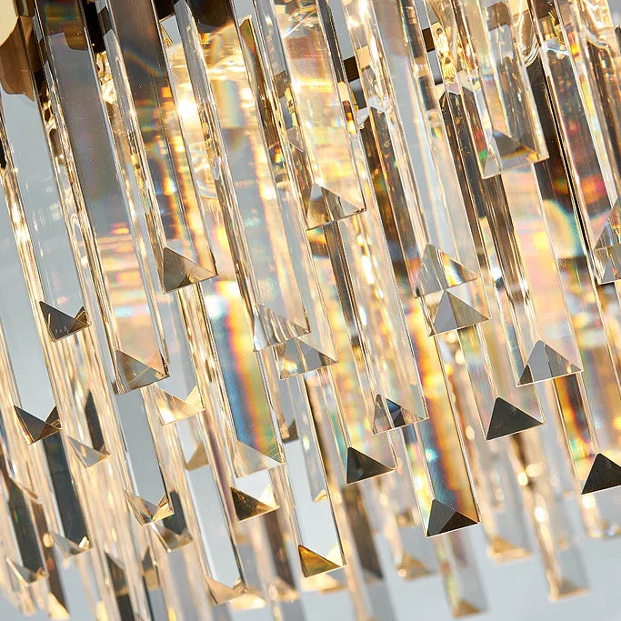 Afralia™ Art Deco Golden Black Crystal Pendant Lights for Dinning Room