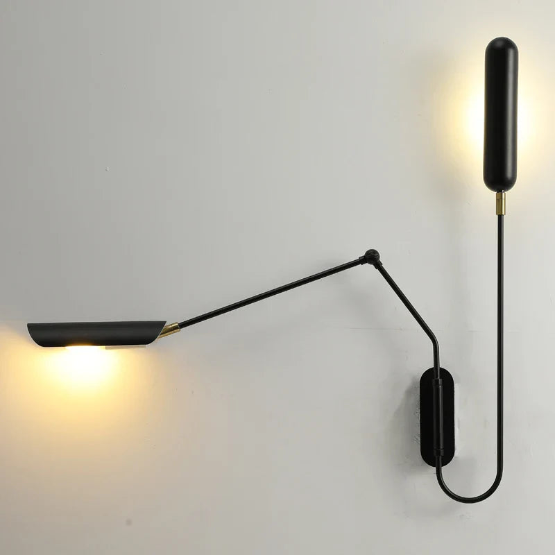 Afralia™ Adjustable Retro Wall Lamp with Long Arm and LED E27 Light