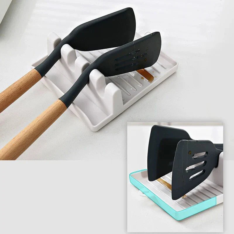Afralia™ Kitchen Utensil Stand Pot Lid Holder Spatula Organizer Spoon Rest