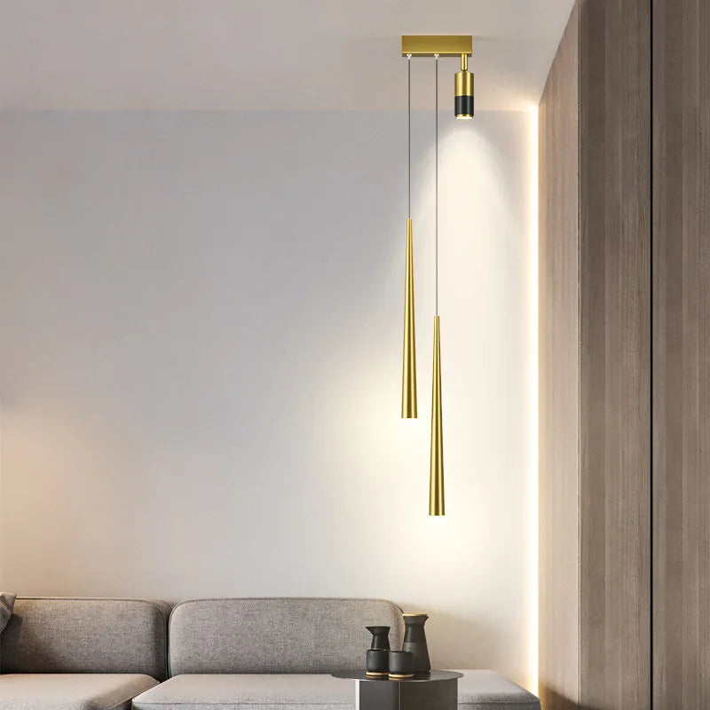 Afralia™ Black Gold Hanging Pendant Lamp: Modern Luxury Bedroom & Living Room Lighting