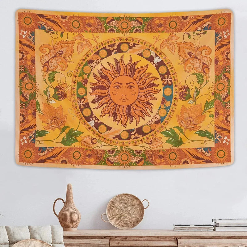 Afralia™ Retro Floral Vines Tapestry: Vintage Boho Wall Hanging for Hippie Room