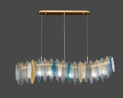 Afralia™ LED Glass Metal Leaf Chandelier: Luxury Postmodern Lighting for Home Decor, Bedroom, Living Room