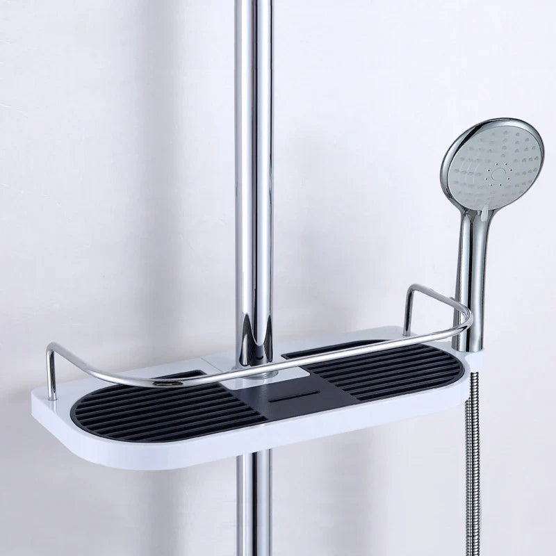 Afralia™ Shower Caddy Shelf | Bathroom Organizer Rack for Shampoo, Soap, and Shower Accessories