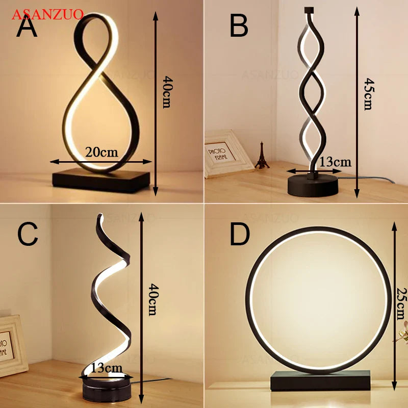 Afralia™ LED Ring Table Lamp: Modern Nordic Bedroom Lighting Fixture