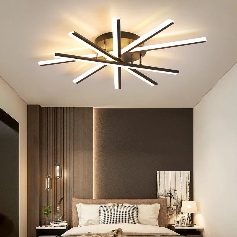 Afralia™ LED Chandeliers: Modern Indoor Lighting for Study Living Room Bedroom, Gold/Black/White Lustre Lights