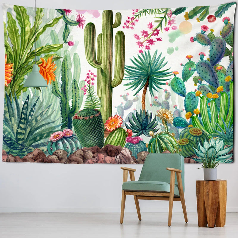 Afralia™ Cactus Tropical Plant Tapestry Wall Hanging for Children's Room Hippie Cartoon Home Decor