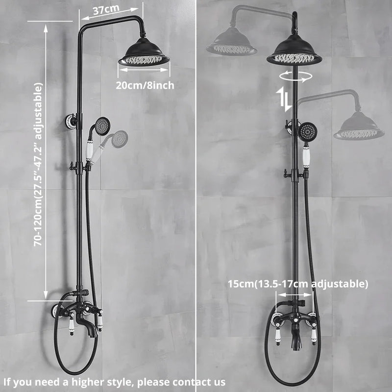 Afralia™ 8" Rainfall Shower System with Bathtub Faucet and Hand Shower