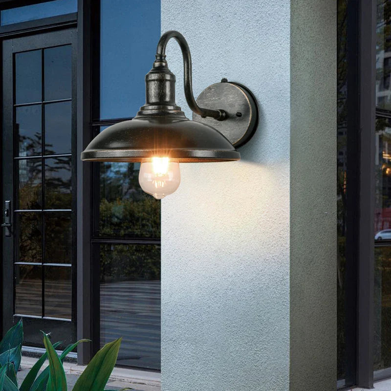 Afralia™ Retro Outdoor Induction Wall Lamp for Community Villa Courtyard Gate.