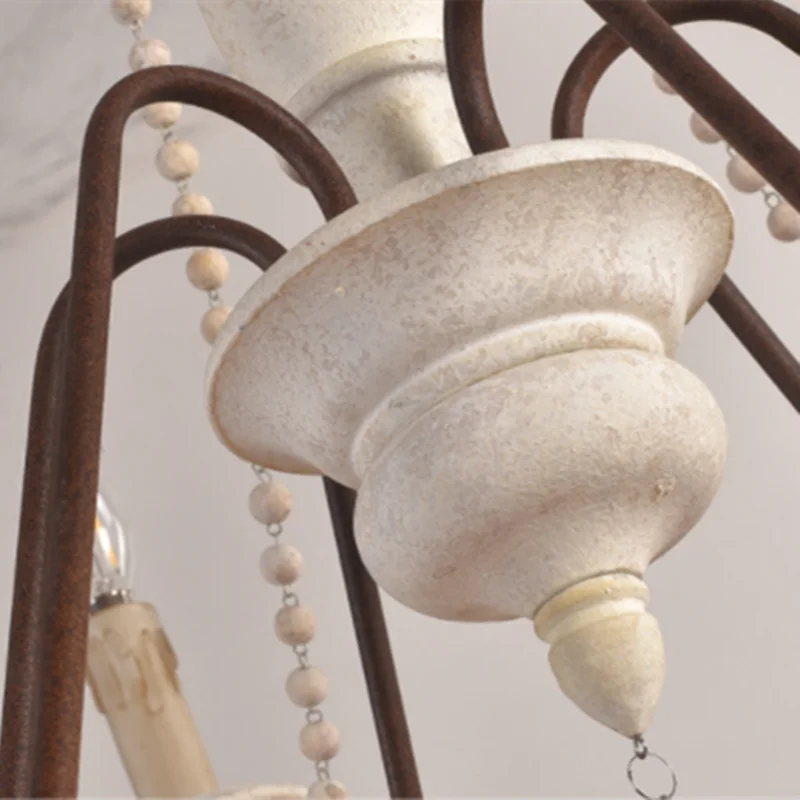 Afralia™ Wooden Retro Loft Chandelier - Mid Century Rustic Lighting for Living Room