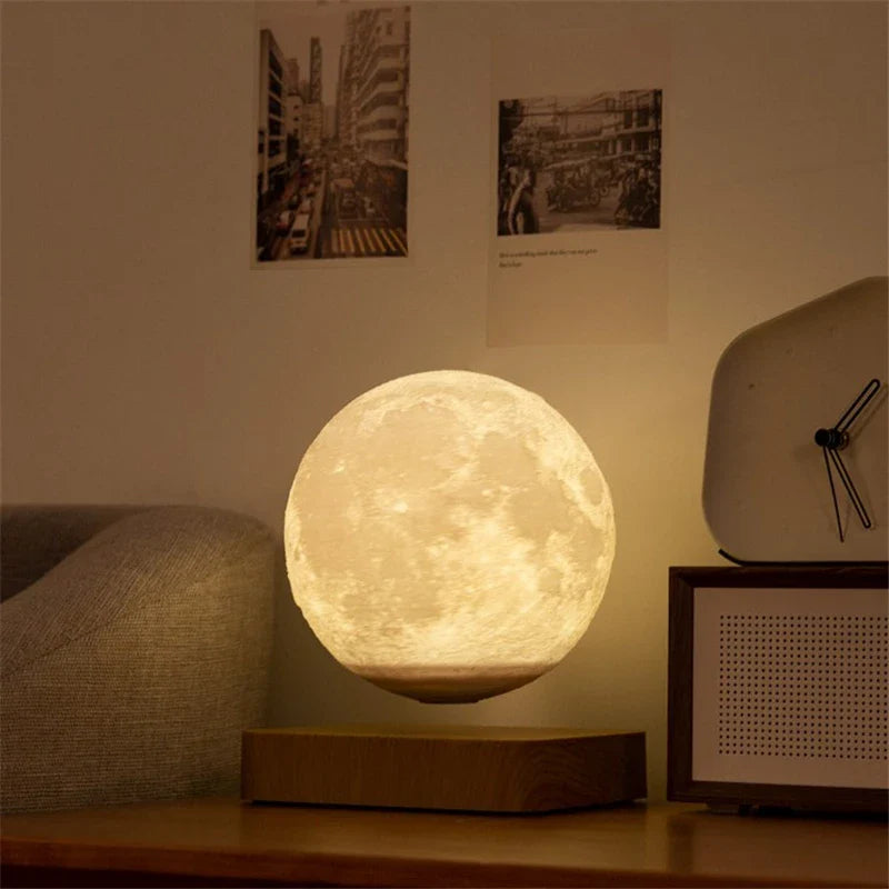 Afralia™ Levitating Moon Lamp: LED Touch Night Light for Bedroom Decor & Gift