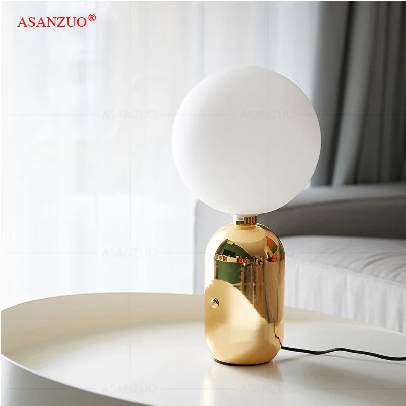 Nordic Glass Ball Table Lamp for Bedroom & Living Room by Afralia™