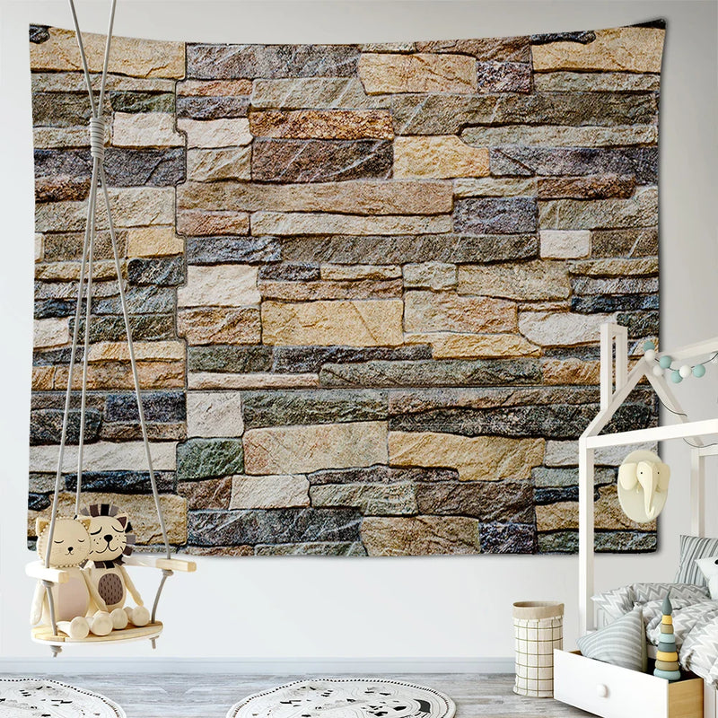 Afralia™ Wood Plank Texture Pattern Tapestry | Big Art Wall Hanging for Home Decor