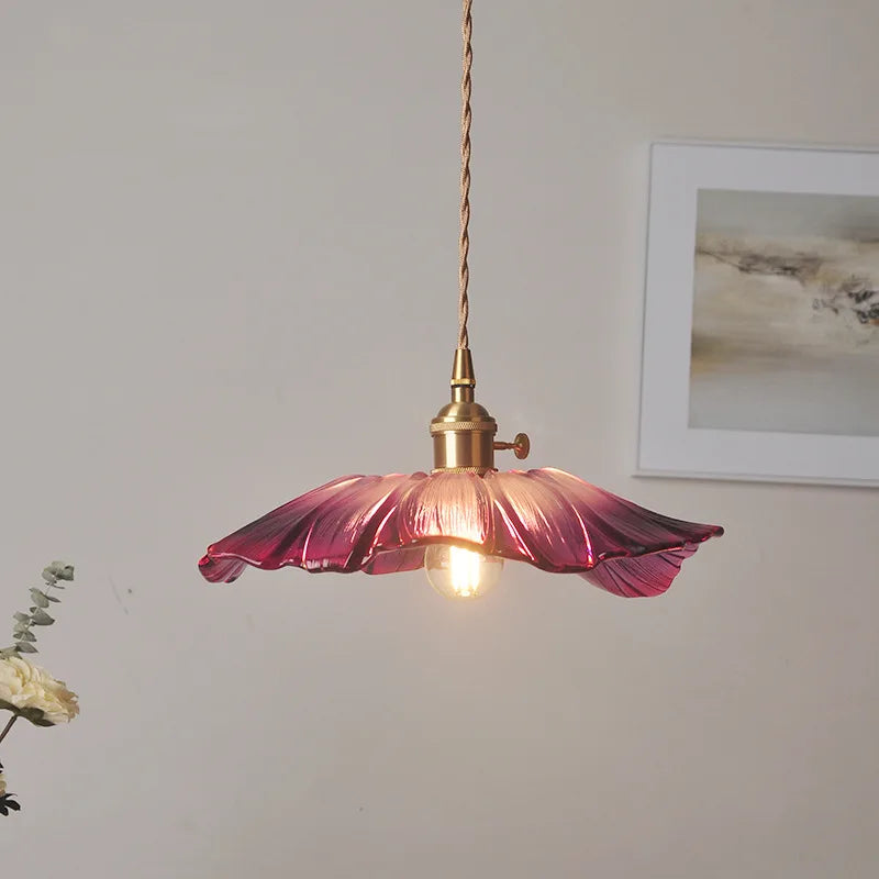 Afralia™ Nordic Purple Glass LED Pendant Light - Modern Hanging Lamp for Home Decor