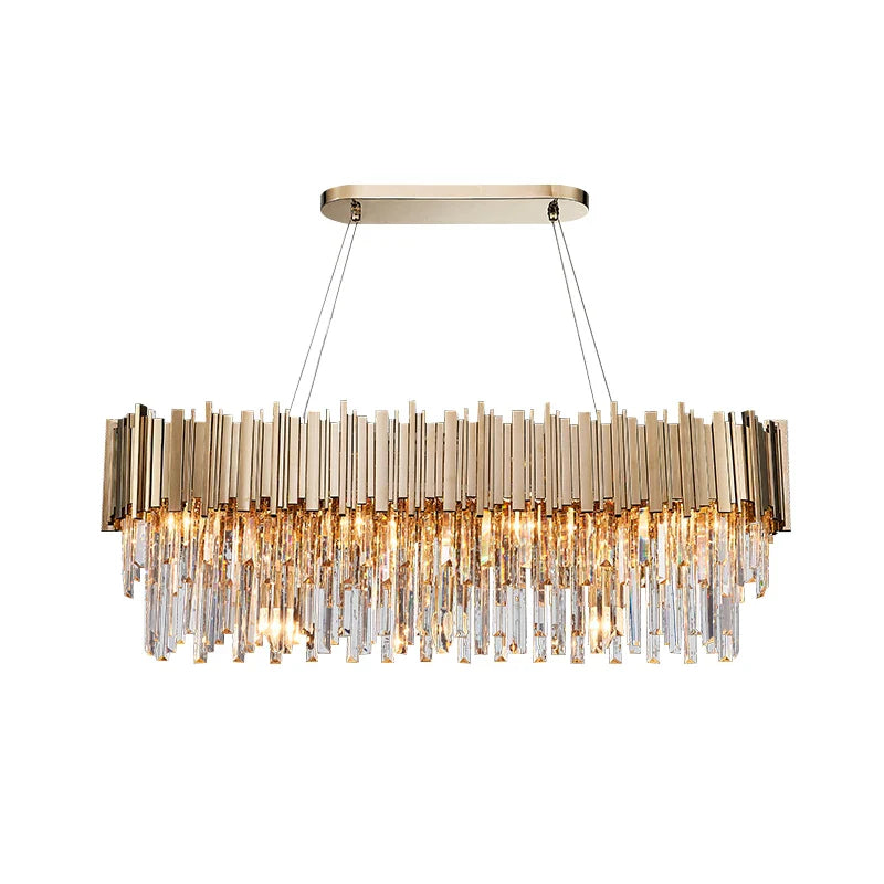 Afralia™ Gold Metal LED Pendant Lights Adjustable Living Room Dining Round Fixture