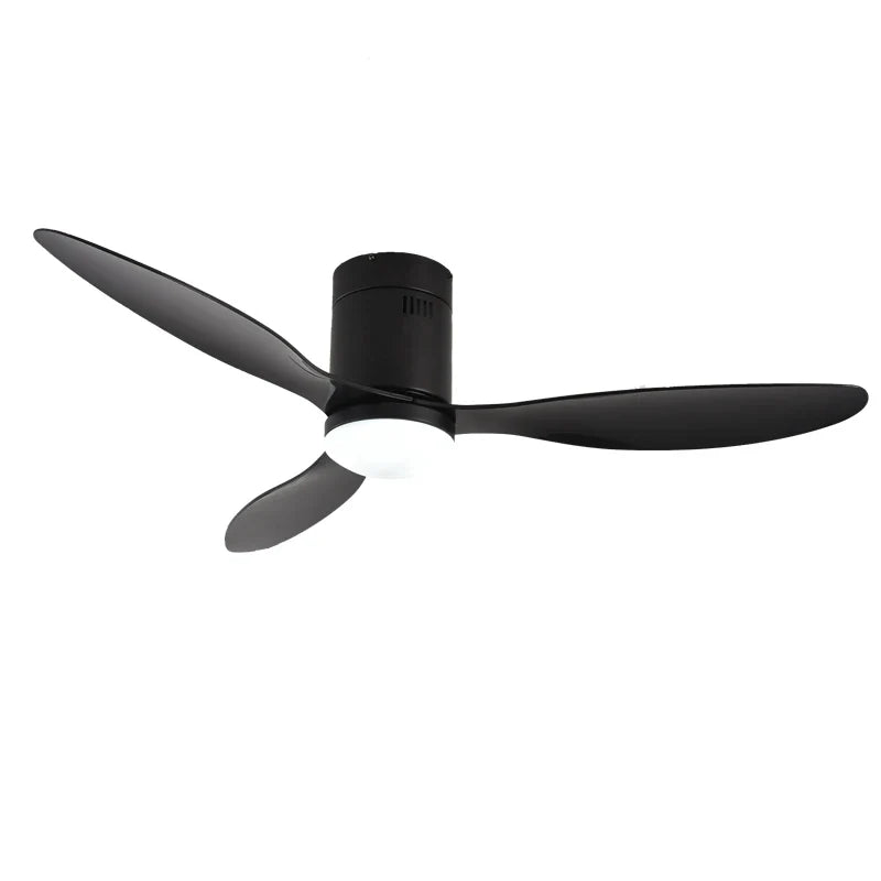 Afralia™ Modern Low Floor LED Ceiling Fan, DC Remote Control Ventilador De Techo