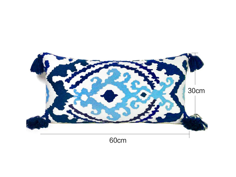 Afralia™ Embroidered Floral Ethnic Tassels Pillow Cover 30x60cm