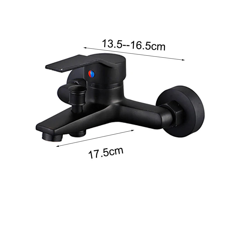 Afralia™ Matte Black 2-Function Wall Mount Bathtub & Shower Faucet