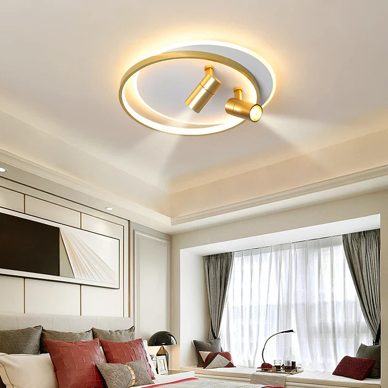 Afralia™ Dimmable LED Ceiling Lights with Remote Control, Modern Gold/Black Spotlights
