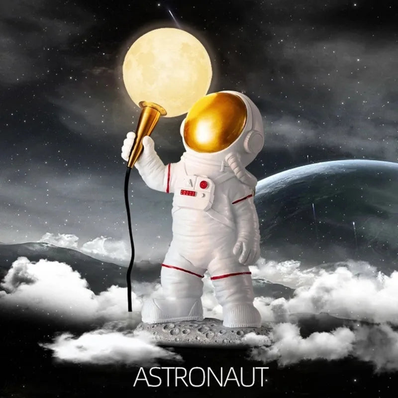 Afralia™ Astronaut LED Desk Lamp - Modern Resin Space Man Table Light