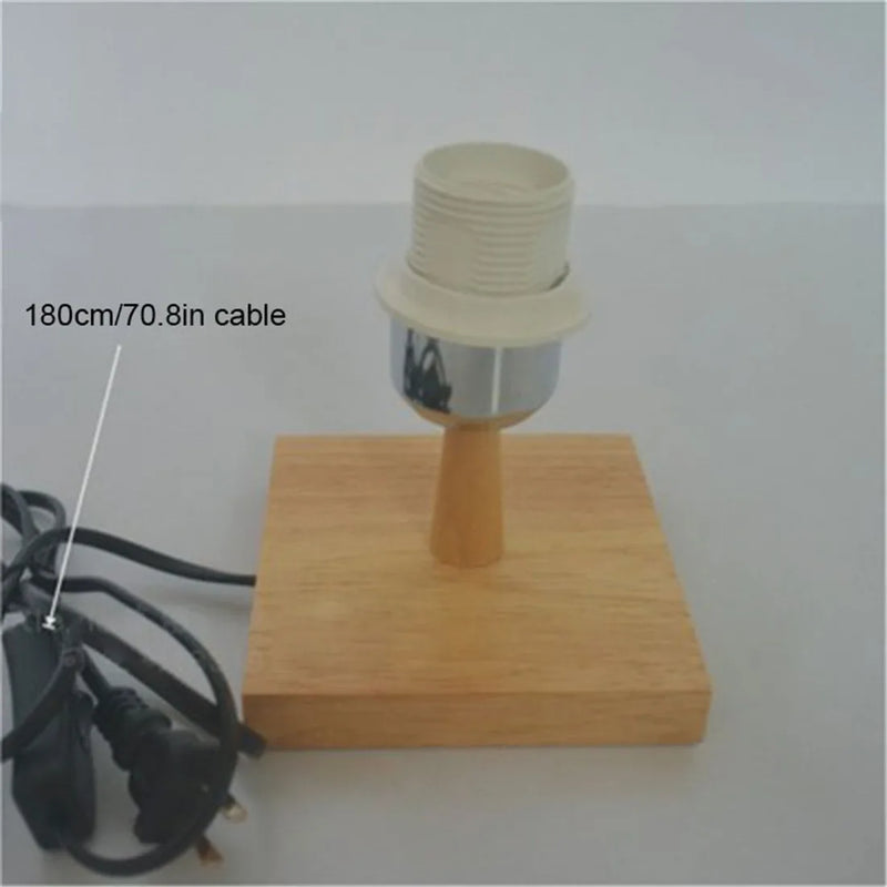 Afralia™ Square Wooden Lamp Base Holder with On/Off Switch for DIY Industrial Table Lamp Decor