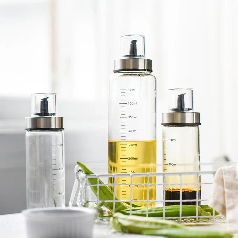 Afralia™ Glass Condiment Bottle Set