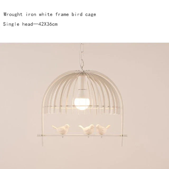 Nordic Resin Iron Bird Cage Chandelier by Afralia™ for Indoor Dining Room Decor