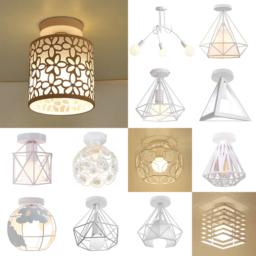 Afralia™ Nordic White LED Ceiling Light for Home Decor