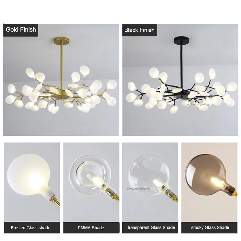 Afralia™ Firefly LED Chandelier: Luxe Modern Designer Pendant Lamp for Home Decor Lighting