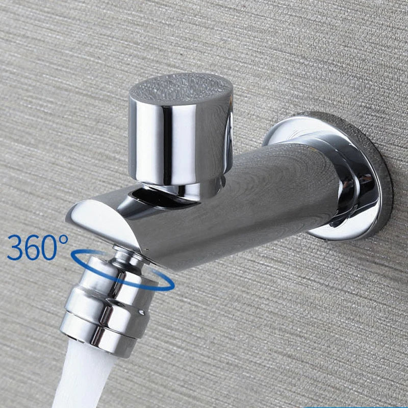 Afralia™ Wall Mounted Basin Faucet: Brass Single Handle Tap for Bathroom Sink - Black/Silver