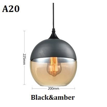 Afralia™ Nordic Modern LED Pendant Lights Wood Color Glass Hanging Lamp