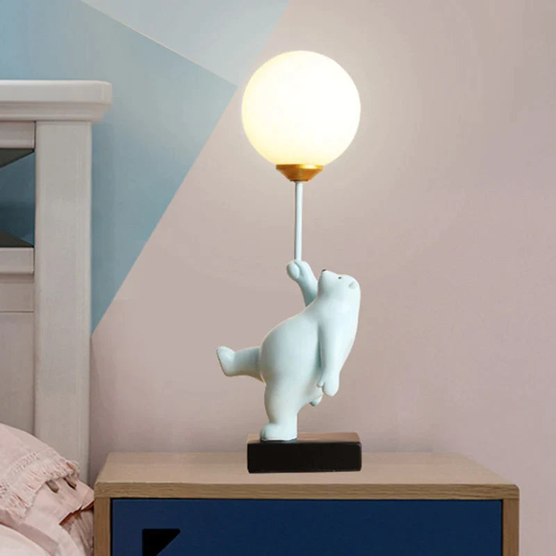 Afralia™ Bear Moon Lamp with G9 Bulb for Children's Bedroom