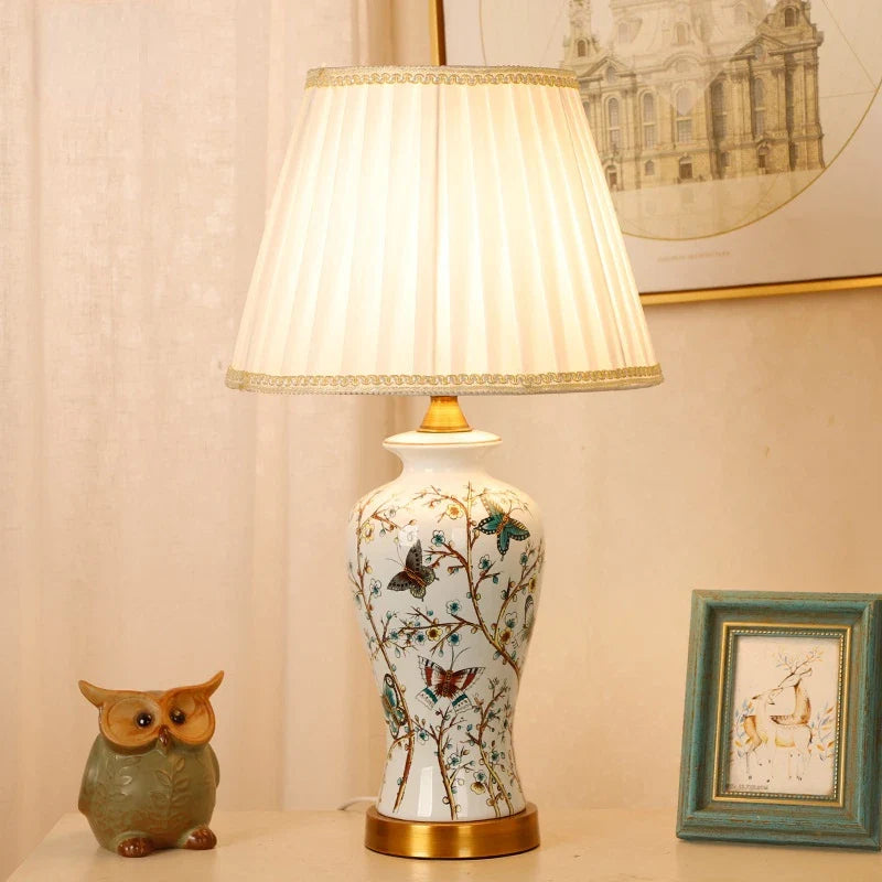 Afralia™ Retro Ceramic Table Lamp for Bedroom Living Room Study Decor