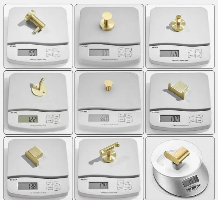 Afralia™ Brushed Gold Stainless Steel Robe Hook Wall Mounted Bathroom Hardware Hanger