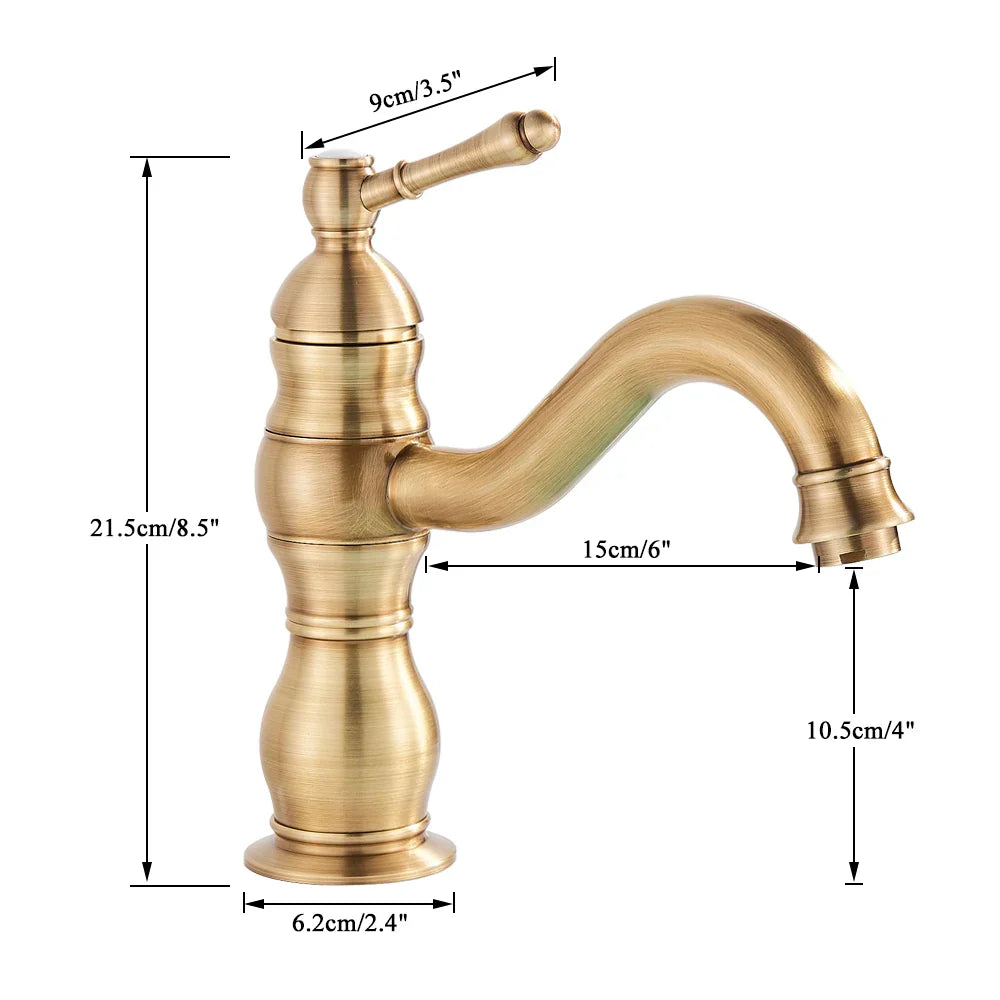 Afralia™ Brass Basin Faucet with Swivel Spout & Single Handle Deck Mount