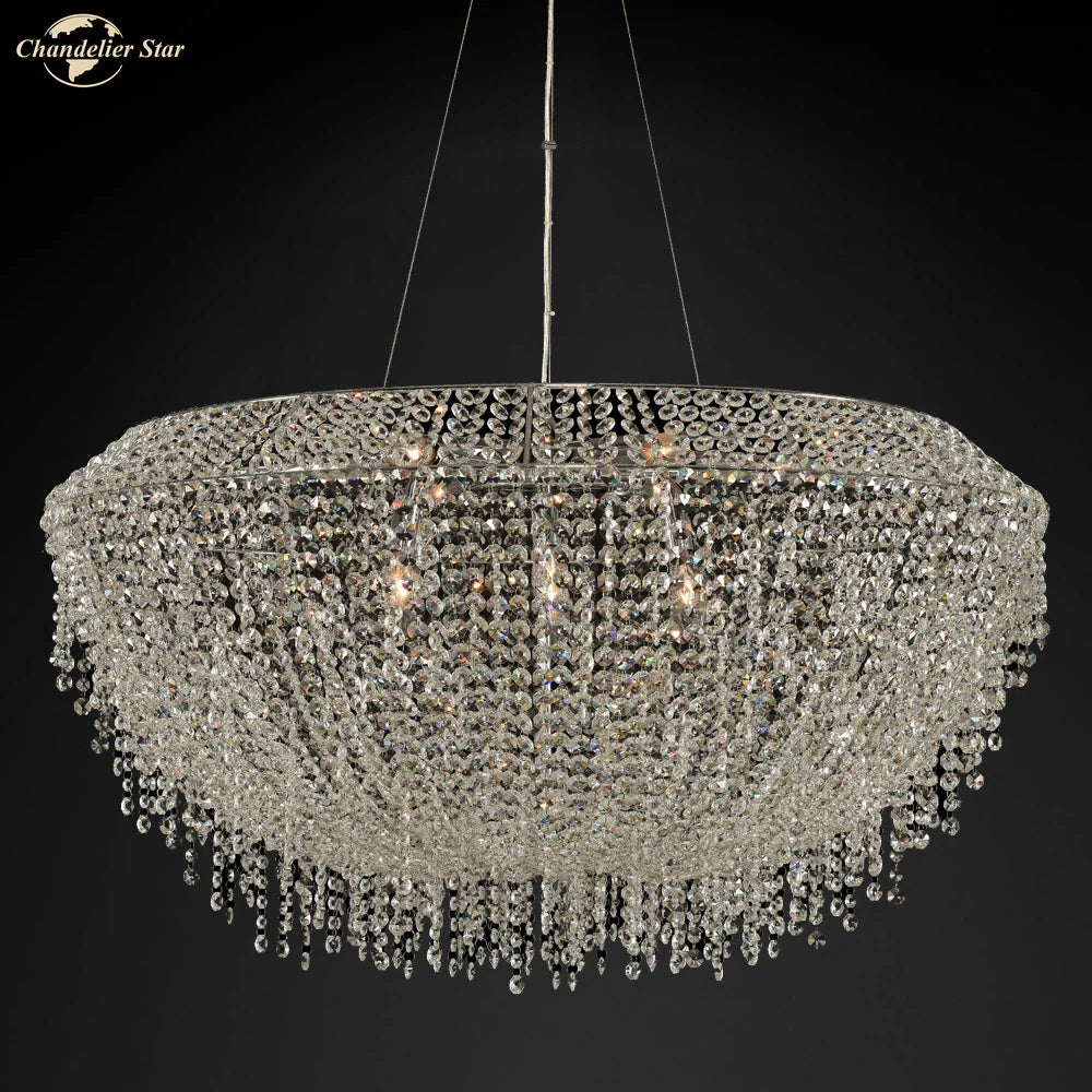 Afralia™ Modern Luxury K9 Crystal Chandeliers for Living Room, Bedroom, Restaurant & Hotel