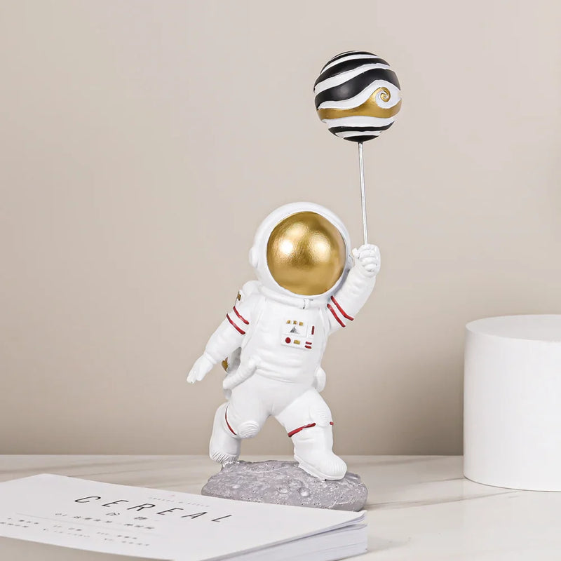 Afralia™ Astronauts Figurines Gold Tabletop Decoration Creative Spaceman Figures