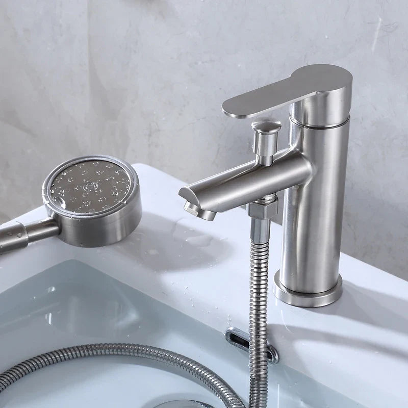 Afralia™ Stainless Steel Single Handle Bathroom Faucet Mixer for Sink & Bathtub