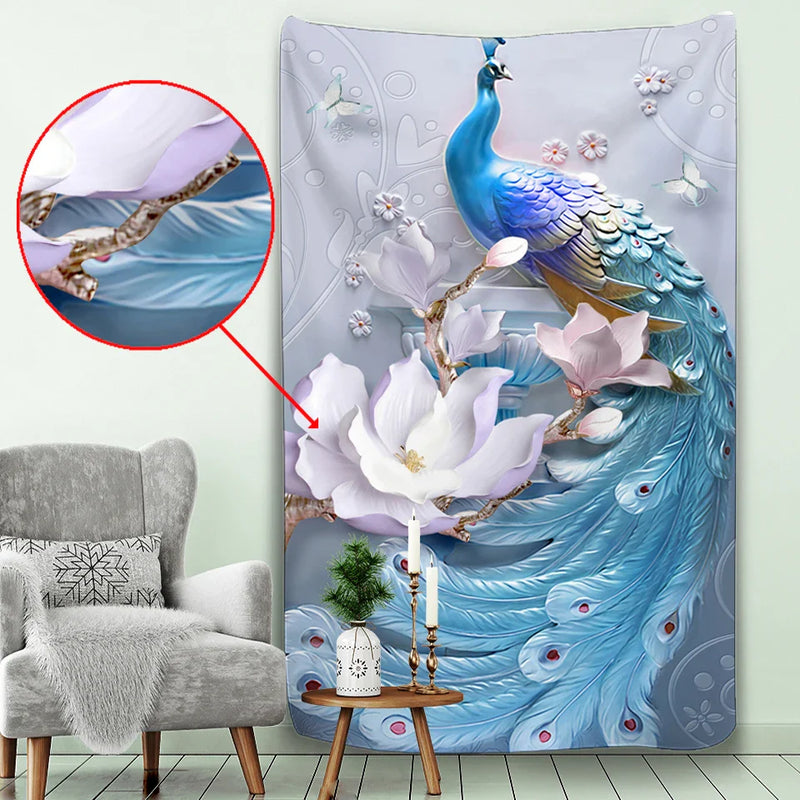 Afralia™ Scenic Bird Tapestry Wall Decoration Beach Yoga Mat Background Cloth