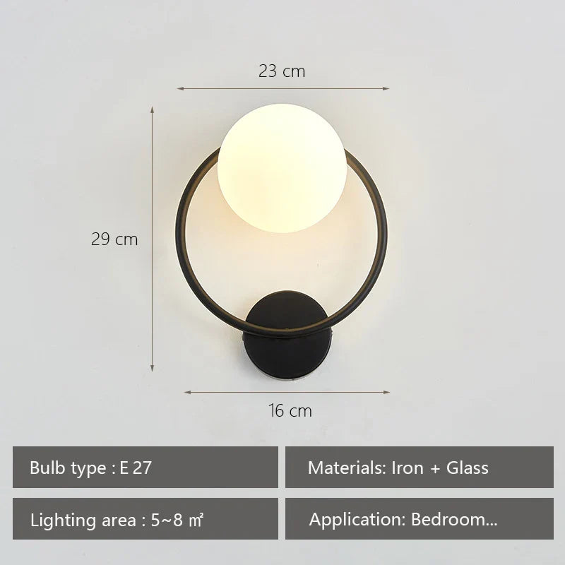 Afralia™ Nordic Luxury Wall Lamp Black Brass LED Indoor Stairs Corridor Light