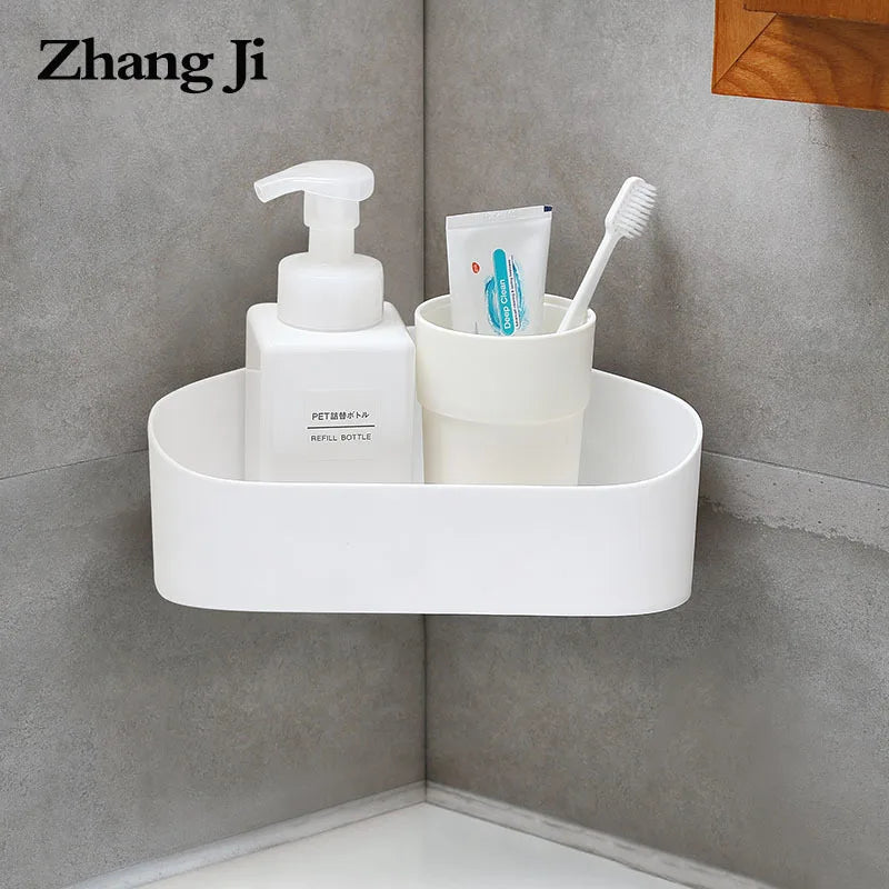 Afralia™ Triangle Adhesive Corner Shelf Bathroom Storage Box