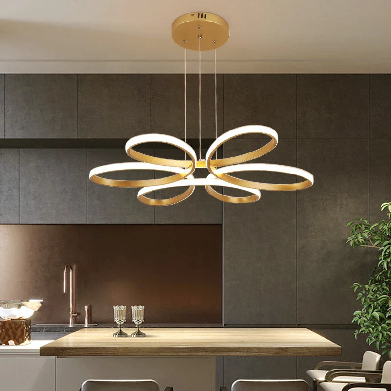 Afralia™ LED Ceiling Chandelier: Remote Control, Modern Design for Living Room, Bedroom, Aluminum Body
